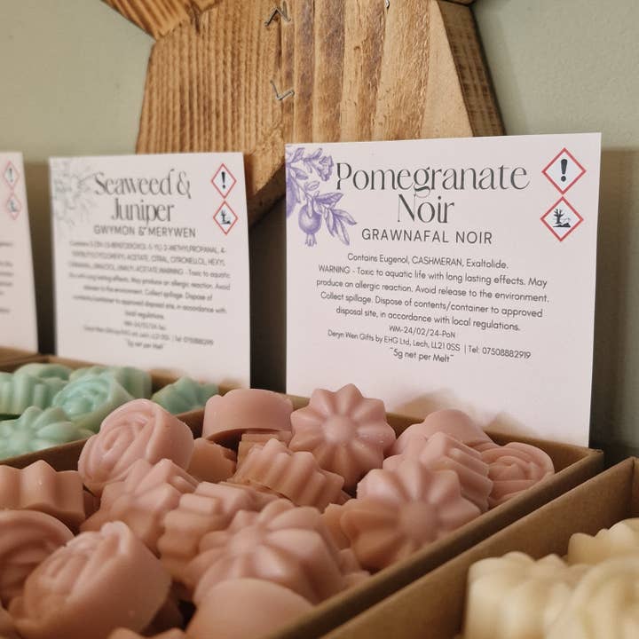 Pomegranate Noir Wax Melt Mini Box for wholesale by Deryn Wen Gifts