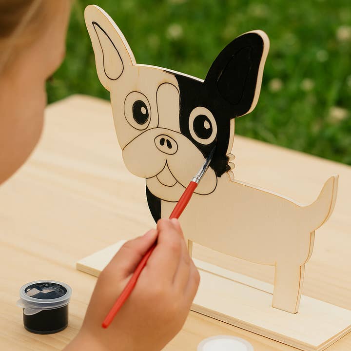Angels Craft - Wholesale Paint Set - Wooden Paint Set w/ Laser-engraved Details - Dog2