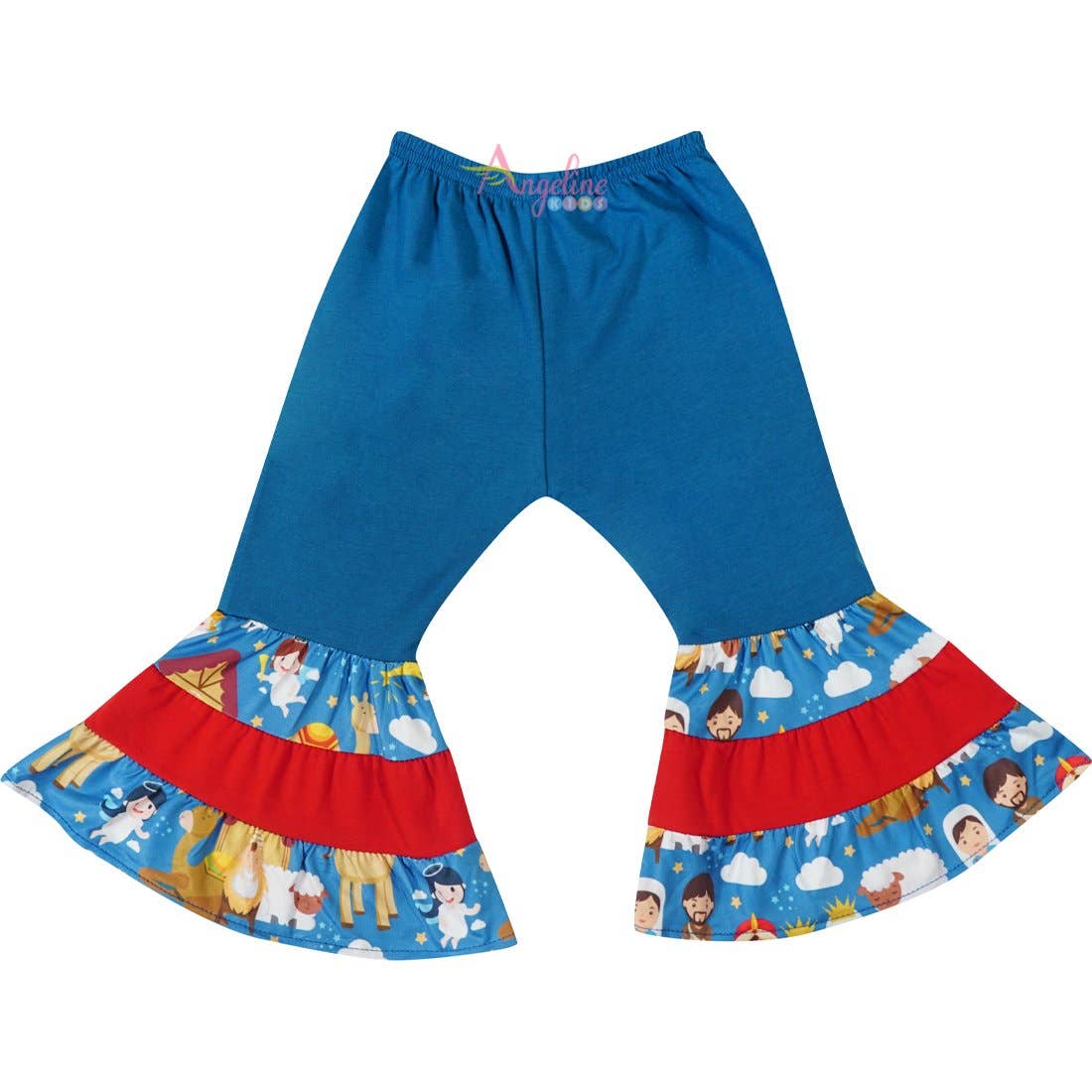 Angeline Kids – wholesale Top & trouser set – Kids – Girls Christmas Nativity Scene Angels Ruffle Top & Pants Set1