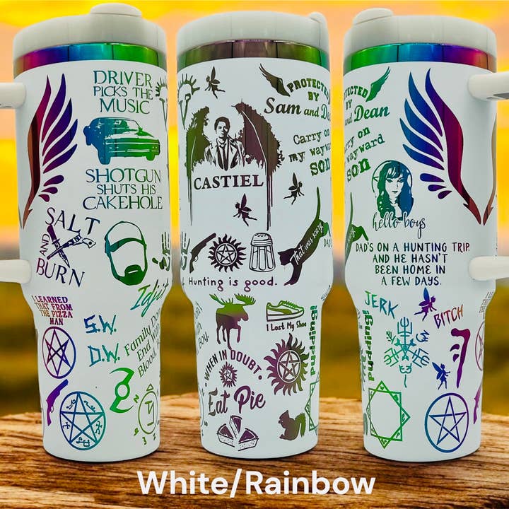 Copo Térmico de 40oz com Tema da Série de TV Sobrenatural Gravado a Laser por atacado de Crafty AF Studio