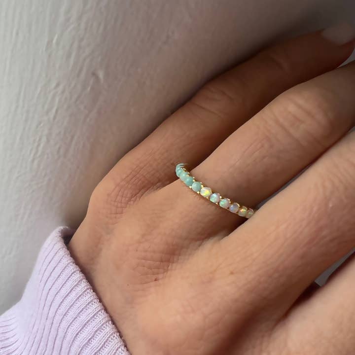 La Kaiser - Wholesale Multi-Stone Ring - Indecisive Opal & Amazonite Eternity Band