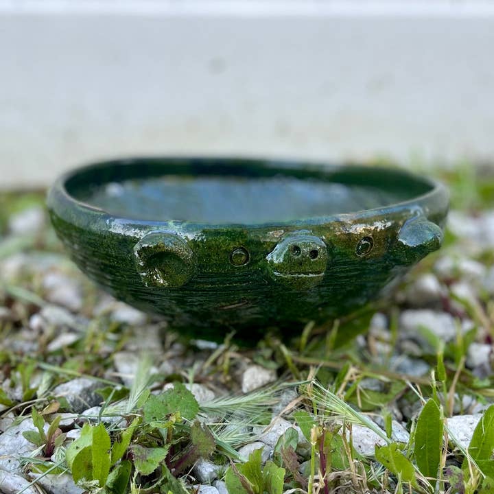 Santa Maria Atzompa Mörserschale für Schweine, grün glasierter Ton für den Großhandel von Yalala