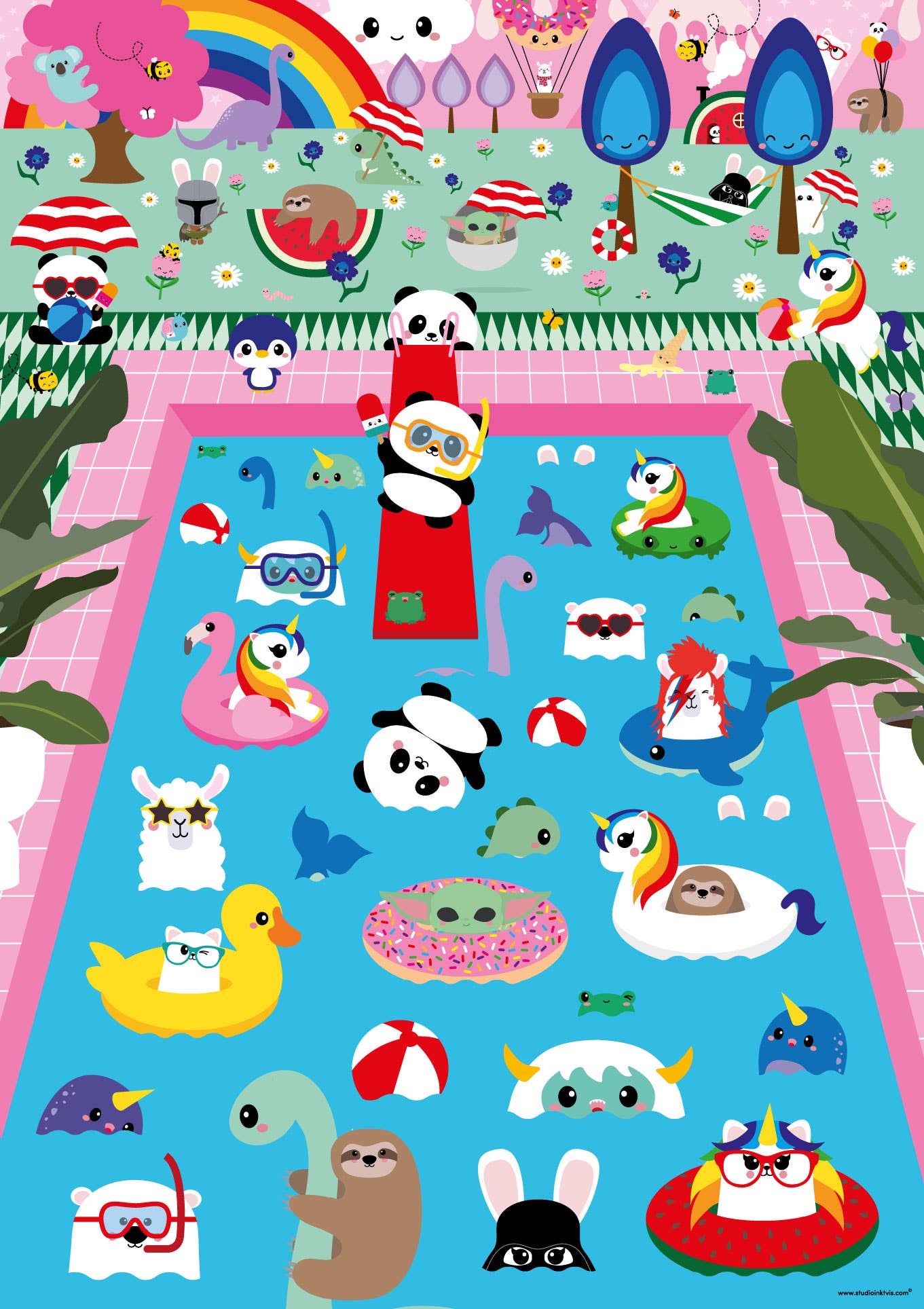 Studio Inktvis - Vente Puzzle – adulte - Puzzle 1000 pièces Pink Pool25