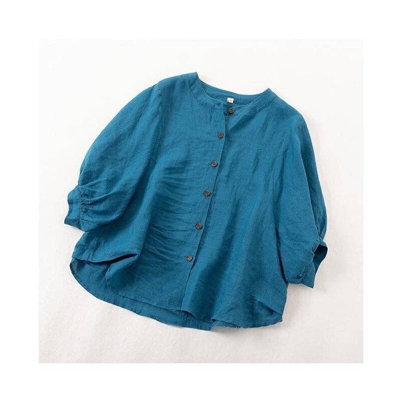 Sheer Trend - Wholesale Blouse - Women's - Artistic Lantern Sleeve Blouse2