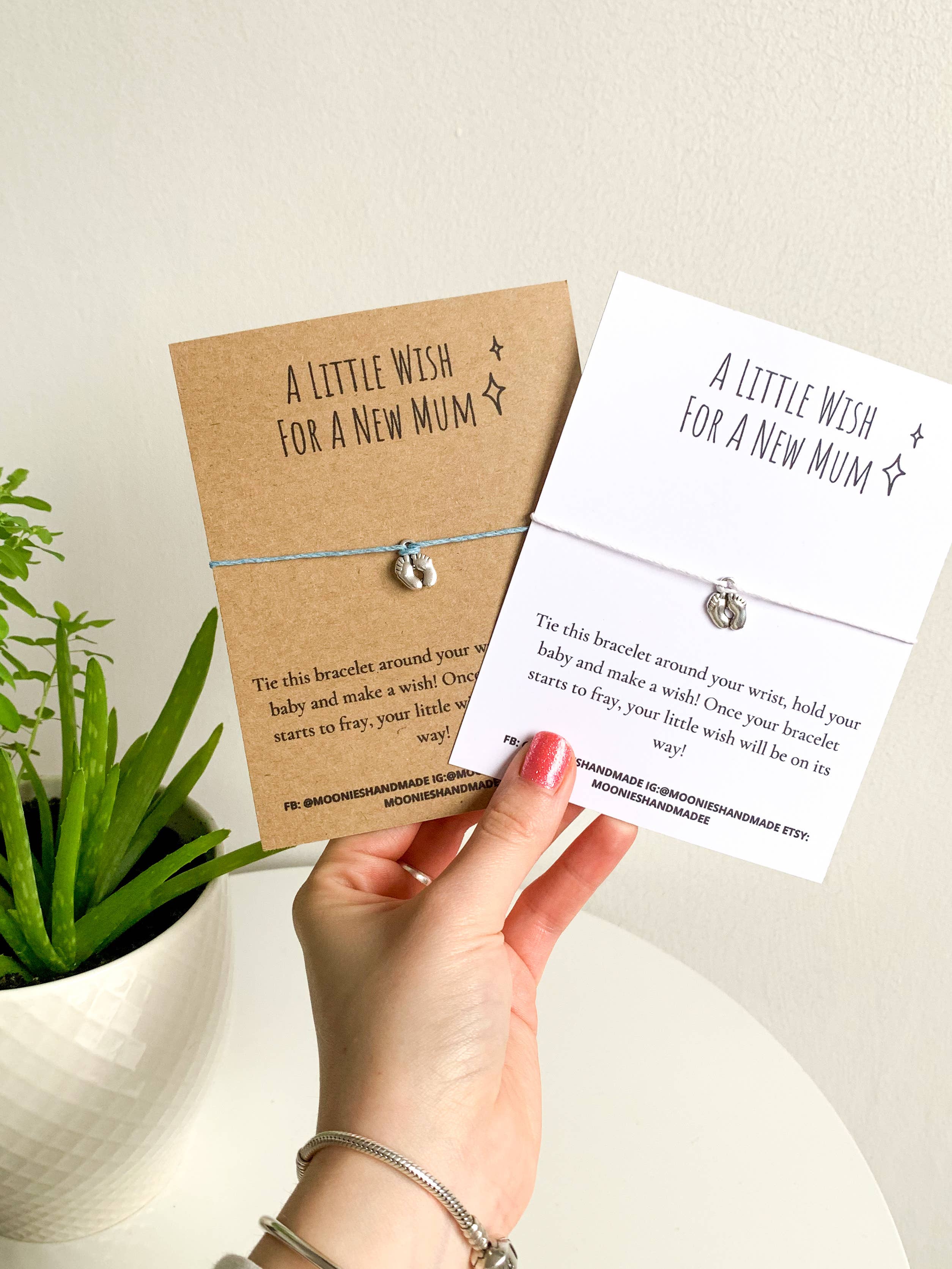 Moonieshandmade – wholesale Charm/dangle bracelet – New Mum Wish Bracelet, Baby Shower Gifts, Mum To Be Bracelet3