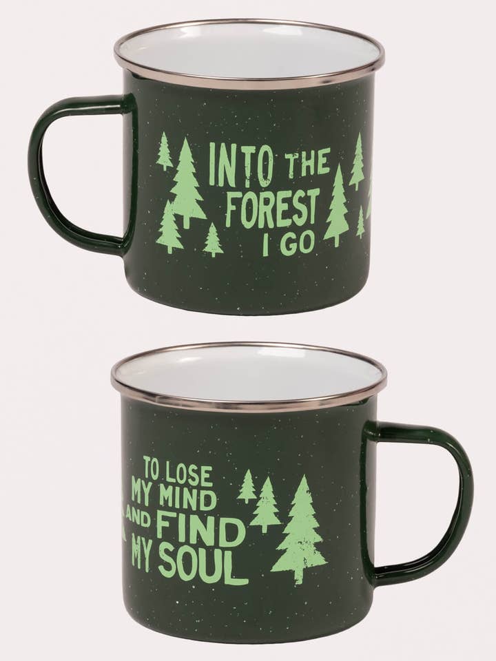Into the Forest Enamel Camping Cup for wholesale by Soul Flower