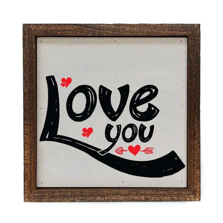 Love You Cute Valentines Day Wall Sign - Valentines Gifts for wholesale by Driftless Studios
