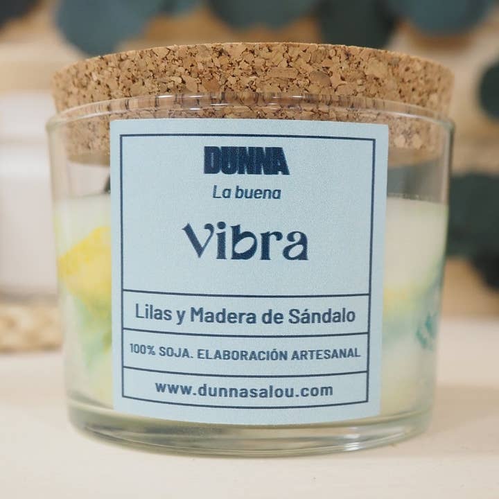 Vela de cera de soja lilas y madera de sandalo para venta al por mayor de Velas Dunna