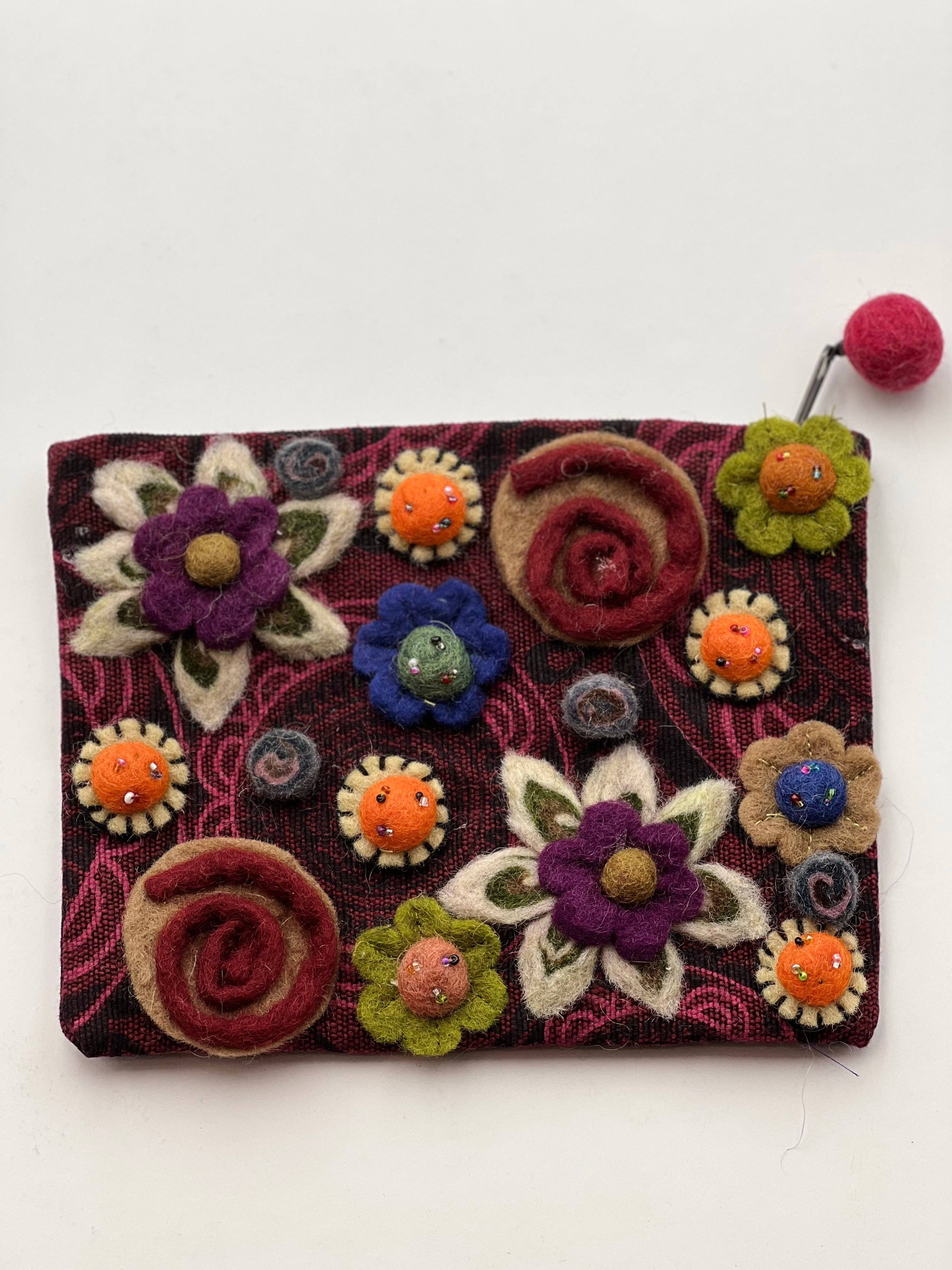 NURBU INC. - Venta al por mayor Monedero - Mujer - Bolso grande de algodón con fieltro (CPB04) Set de 77