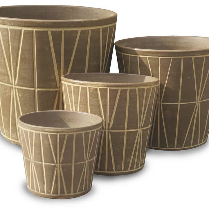 Cosmopolitan Cone Pot - 4Pc Set - Buff for wholesale by Ceramo Pottery