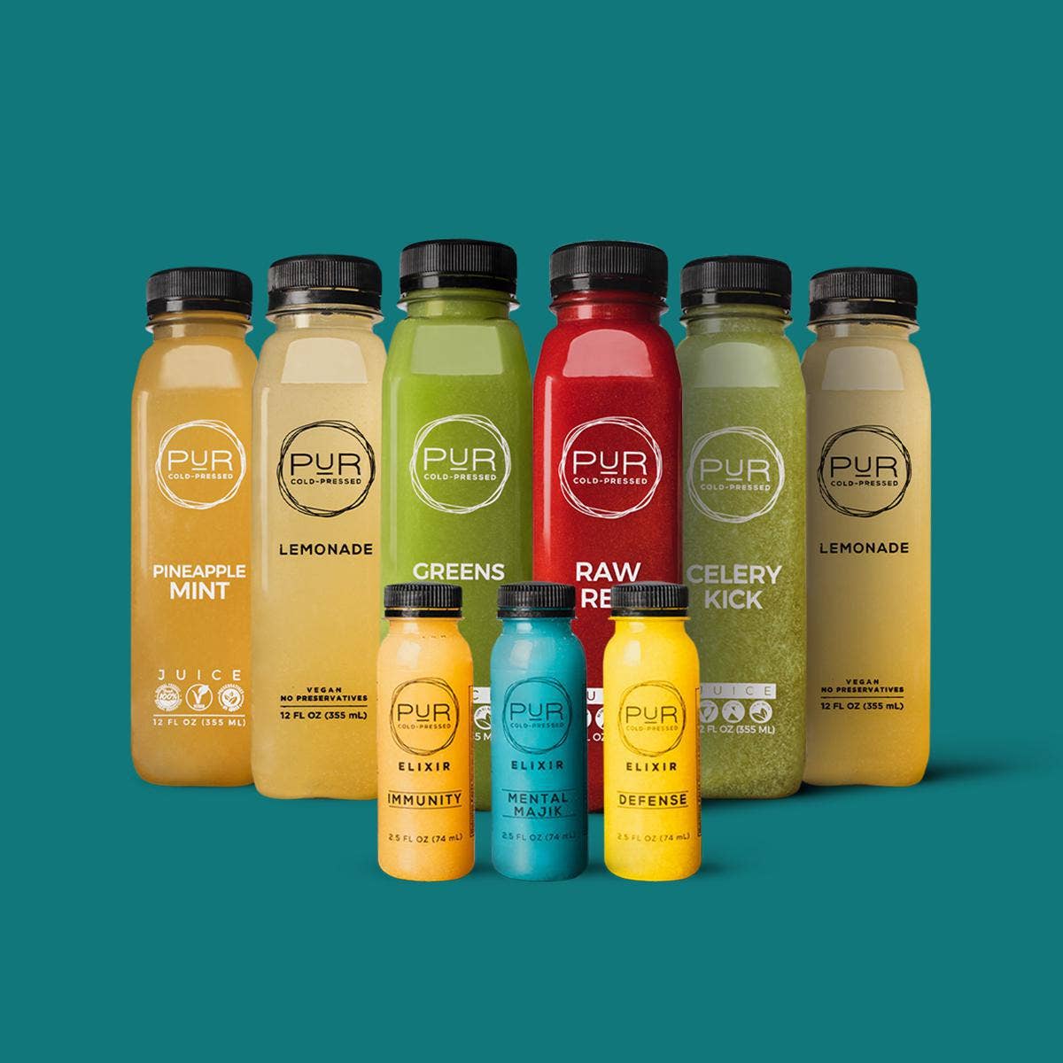 PUR Cold Pressed Juice - Wholesale Wellness Juice/Tonic - DETOX & WELLNESS (JUICE + SHOTS)