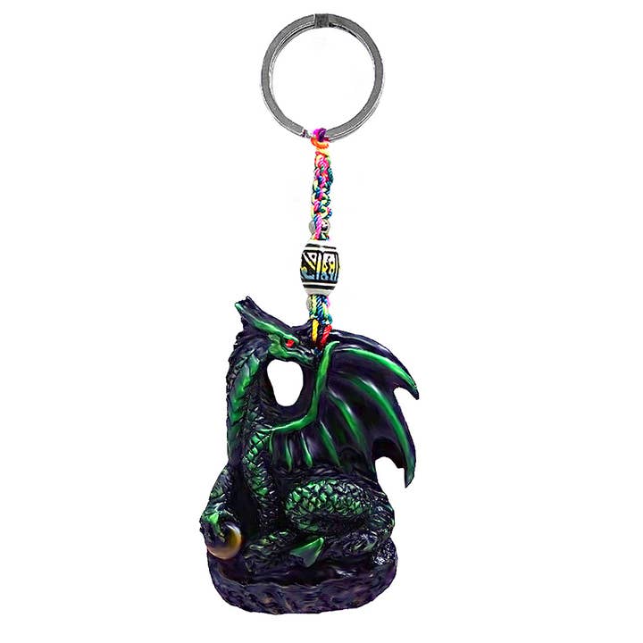 Green Dragon Durepox Resin Figurine Keychain for wholesale by Pichincha