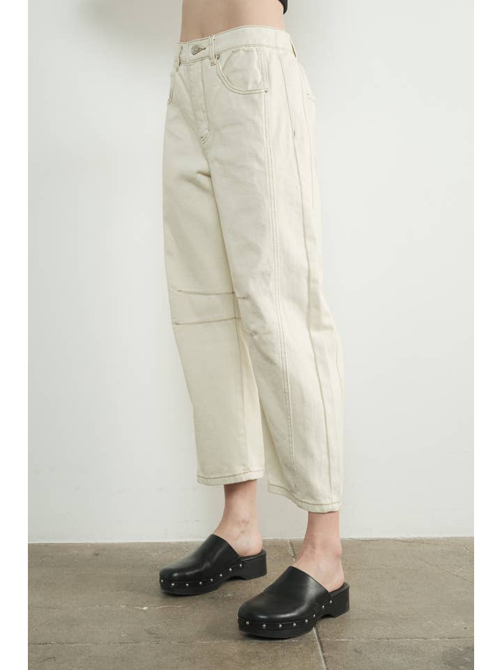 Aaron & Amber - Wholesale Jeans - Women's - MAP2740 - SLOUCHY RELAX FIT CROP BARREL JEANS