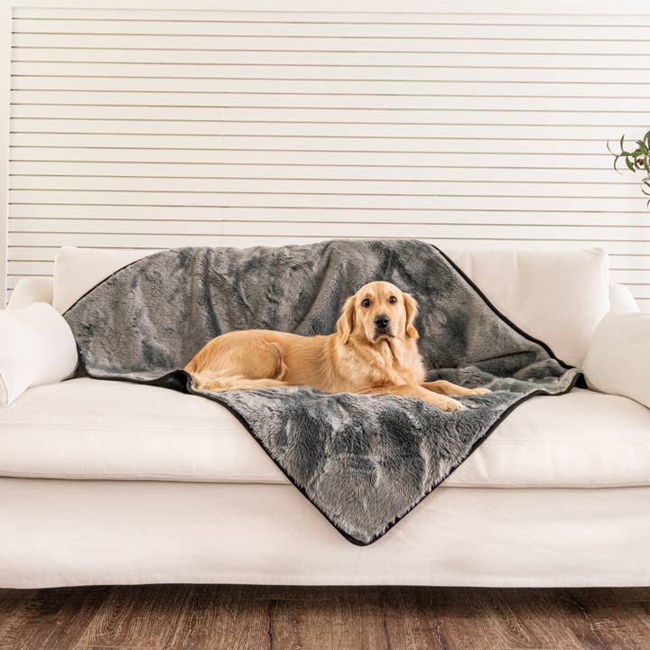 Paw Brands - Wholesale Pet Blanket - Dog - PupProtectorâ„¢ Short Fur Waterproof Throw Blanket - Charcoal Grey