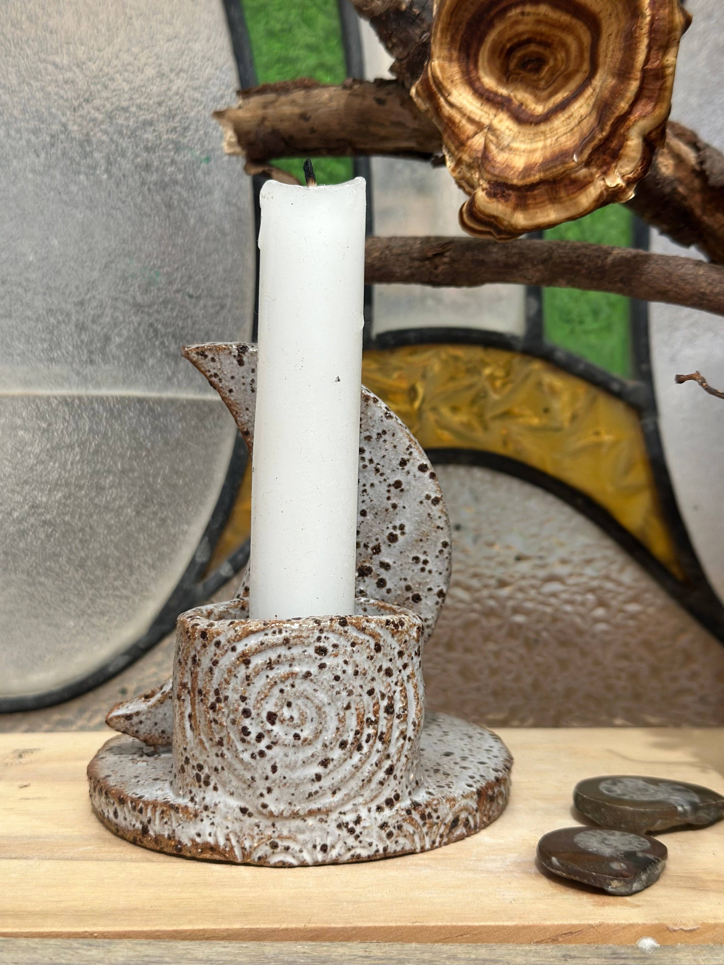 Carys Martin Ceramics - Wholesale Candle Holder - Crescent Moon Candle & Smudge Holder4
