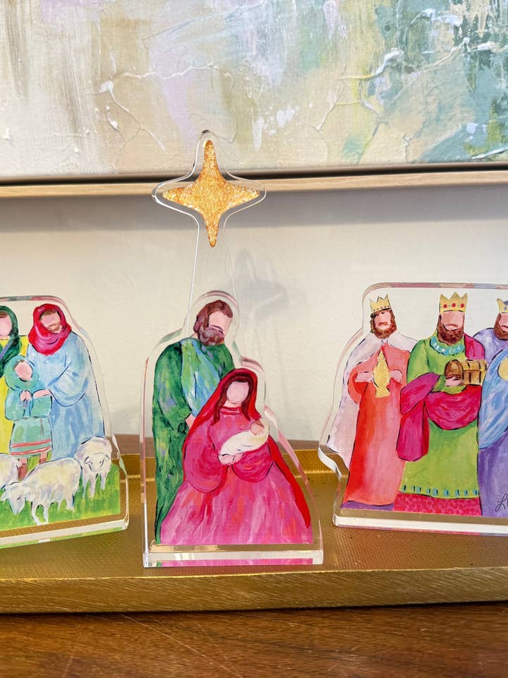 2025 Star of Wonder Nativity Set - Full Size Set for wholesale by Laura Giles Art