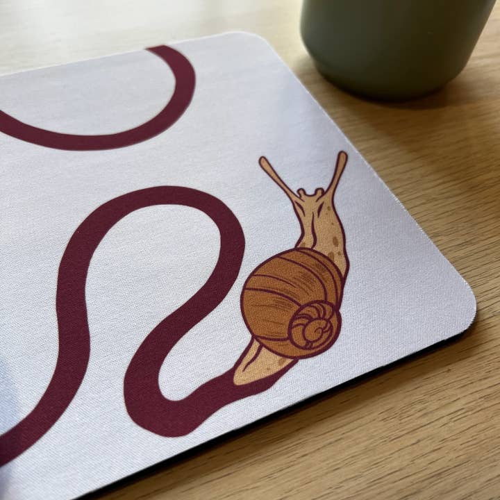 Snail Trail Mousepad for wholesale by Maddy Wilson Art