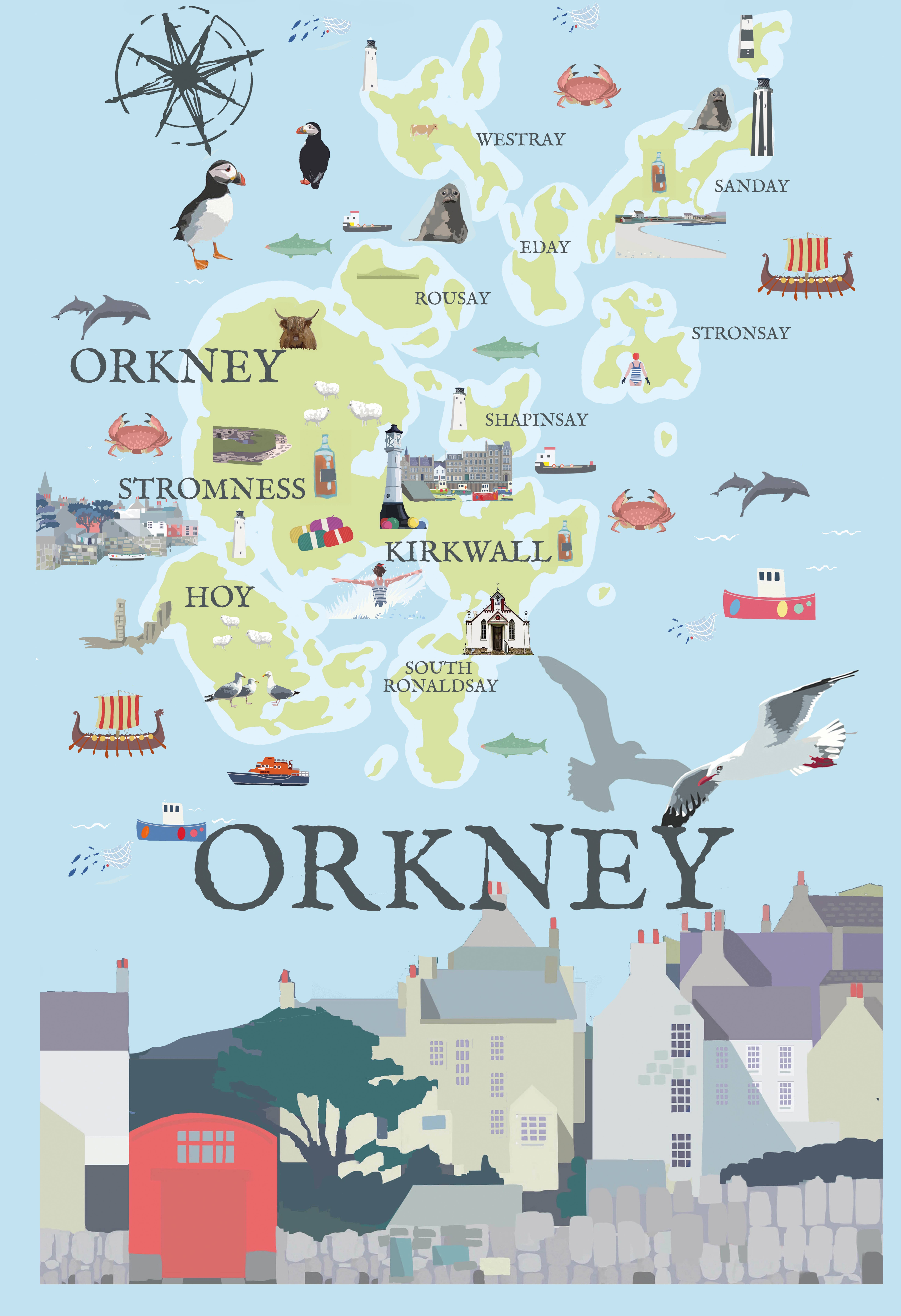 BETTY BOYNS MAPS - Vendita all'ingrosso Calamite - Magnete da Frigo con Mappa Illustrata30