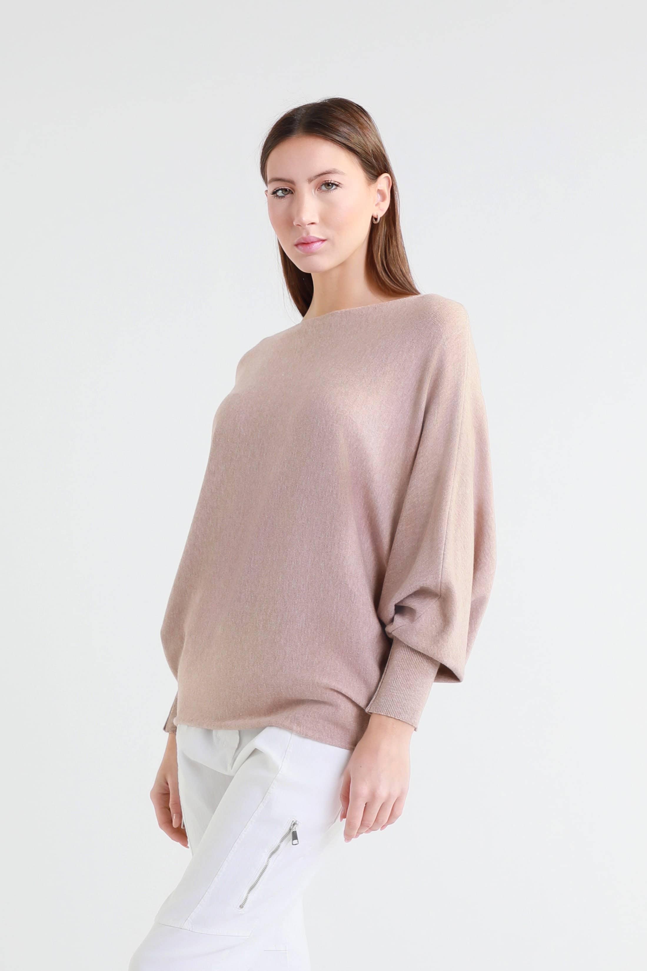 TINA Stephens Italy/Tees By Tina – Engroshandel Pullover - Dame – Mylah seriøst blød batwing sweater (BLS413)26
