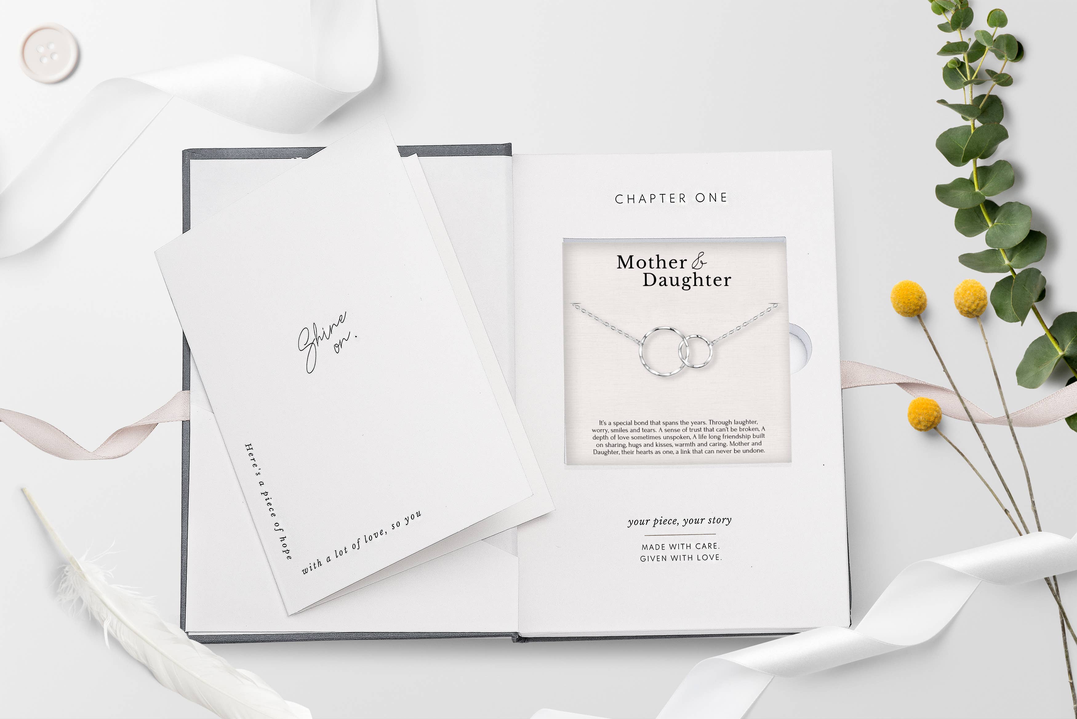 hope love shine - Wholesale Jewelry Set - Mother-Daughter Necklace Set Mother's Day Gift 2 Circle Ring9