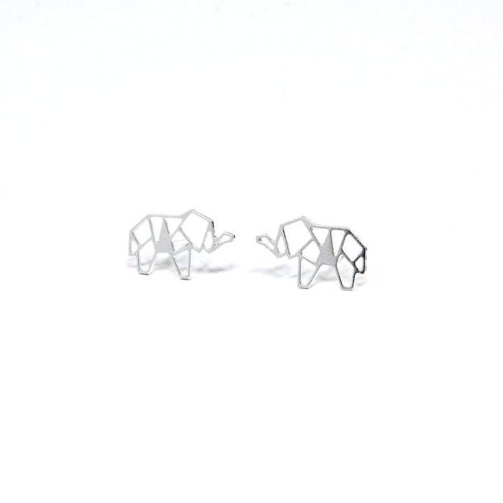 Shany Design Studio – wholesale Stud/post earrings – Origami Geometric Elephant Stud Earrings Gold / Silver7