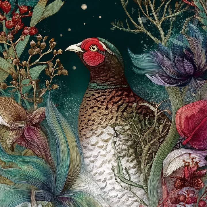Fripperies - Wholesale Christmas Card - Christmas Woodlands: Pheasant | Card Fripperies