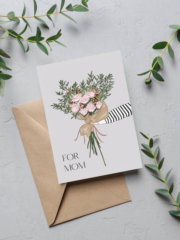 "For Mom" Mother's Day Card | 4.25"x5.5" card for wholesale by Upstate Design Studio