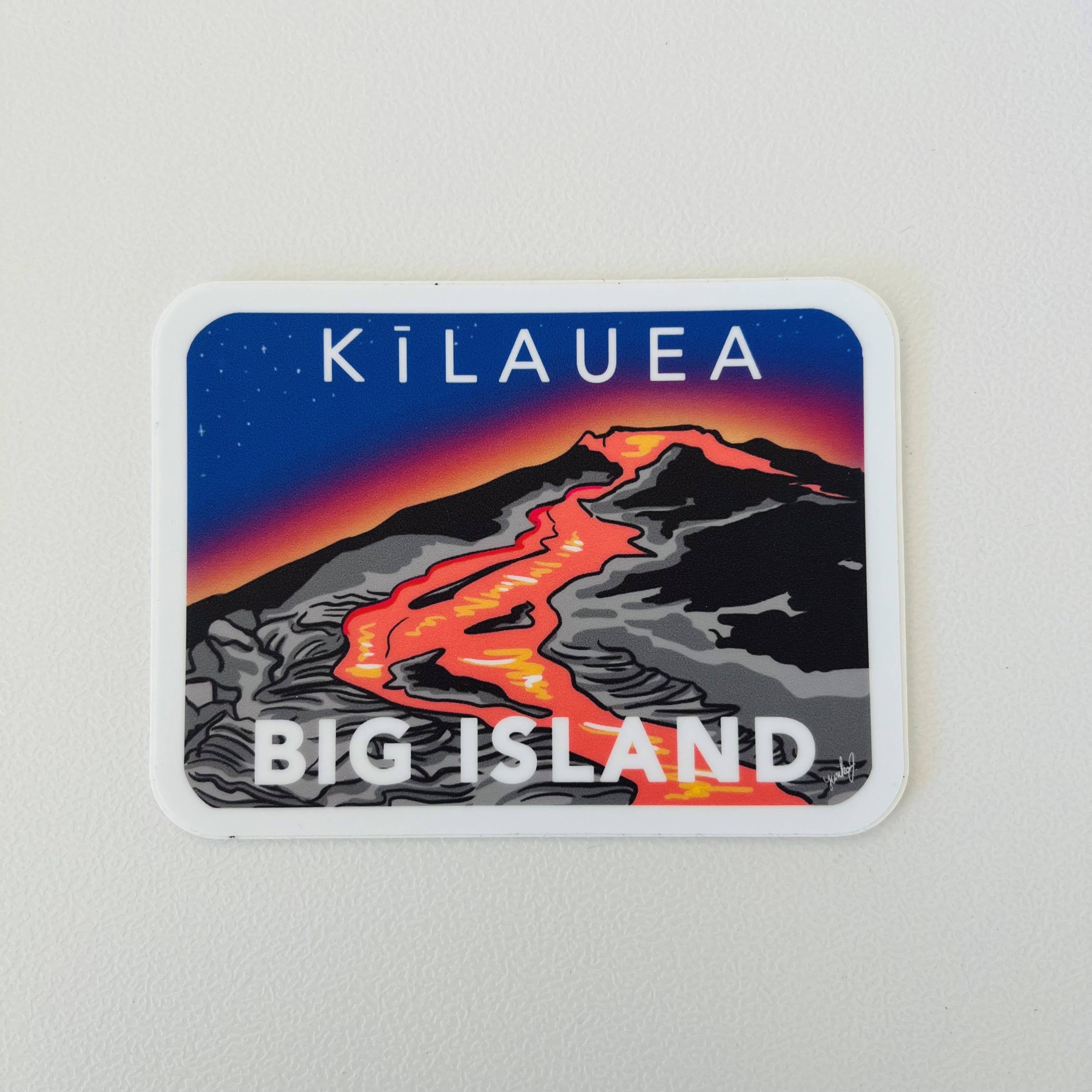 Island Stickers & More / Yuriko J. Design - Vente Autocollant - Autocollant Big Island Kilauea - Série Hawaï1