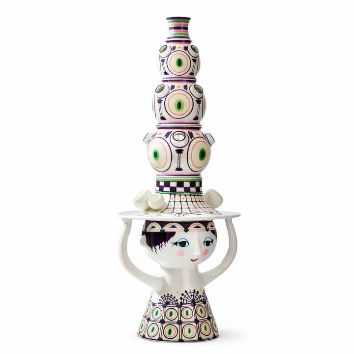 Bjørn Wiinblad - Lady w/ Hat - 39.4" 3-Piece Floor Vase for wholesale by Danish Design Collective