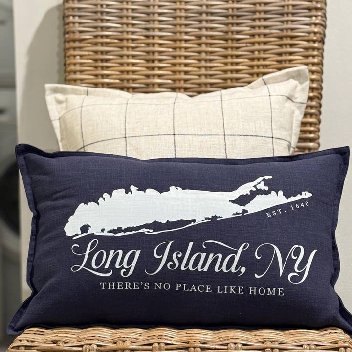 Long Island NY Beach & Summer Pillow Gift for wholesale by Enchanted Shores Co