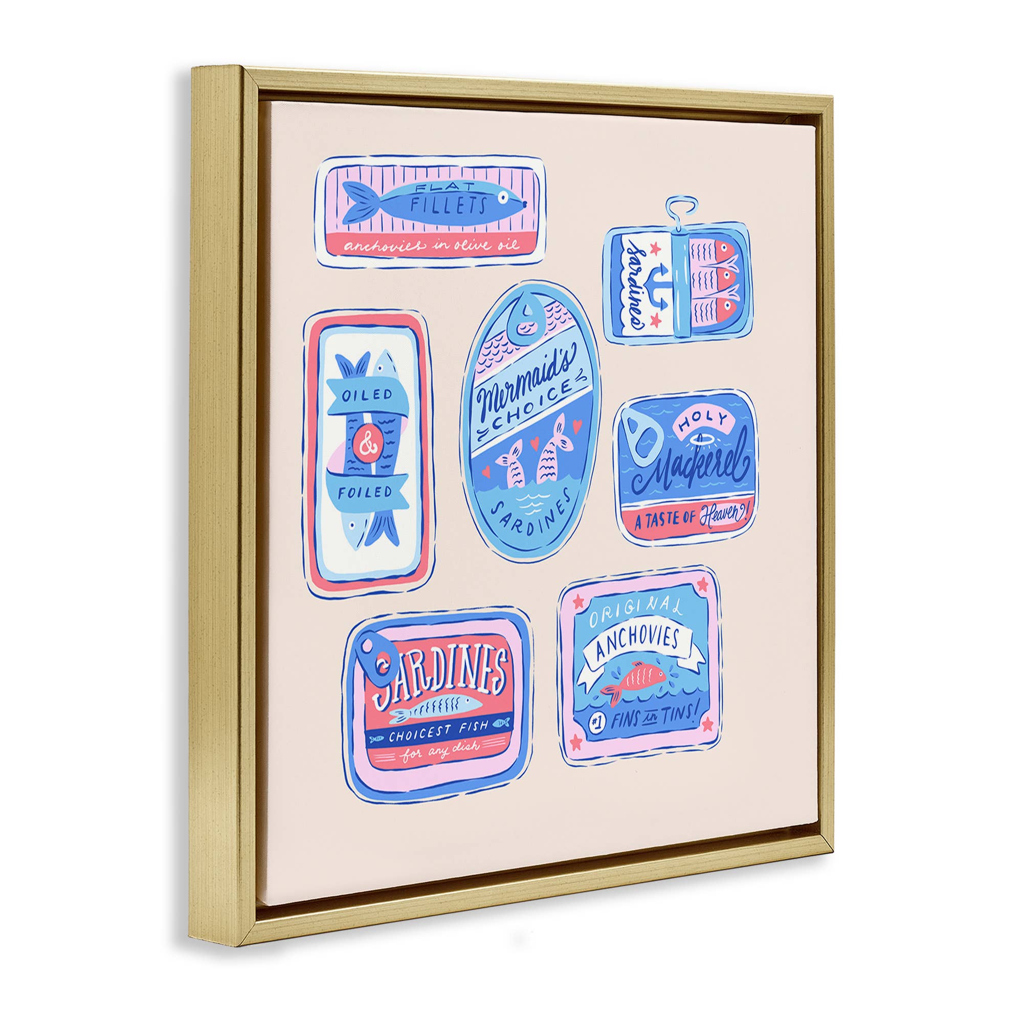 Stupell Industries – Großhandel Wandschild – Verschiedene Dosenfisch-Meeresfrüchte - Gerahmte Wandkunst17