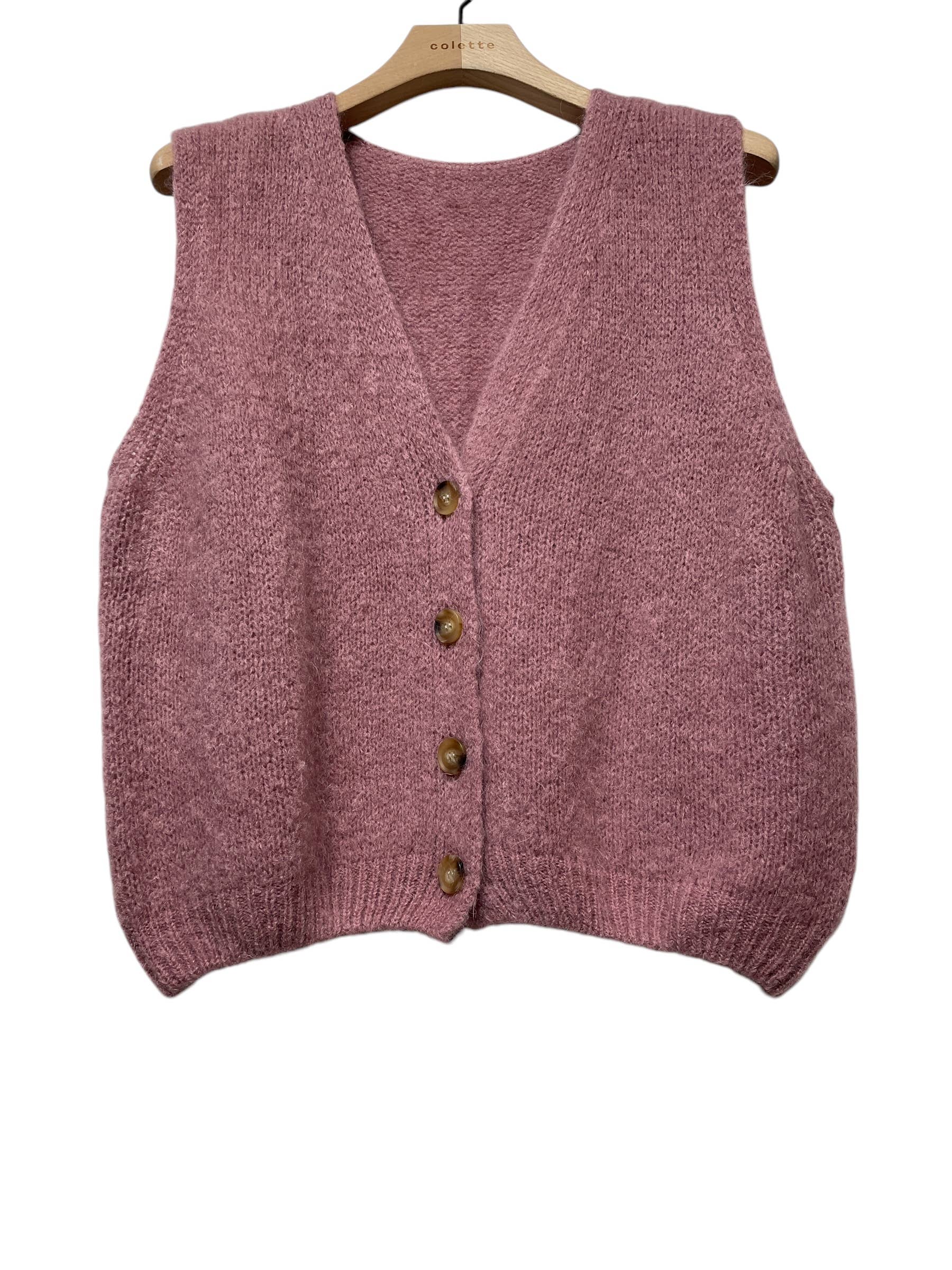 LINEN & COTTON HOUSE - Wholesale Sweater Vest - Women's - Sleeveless sweater with buttons 50717