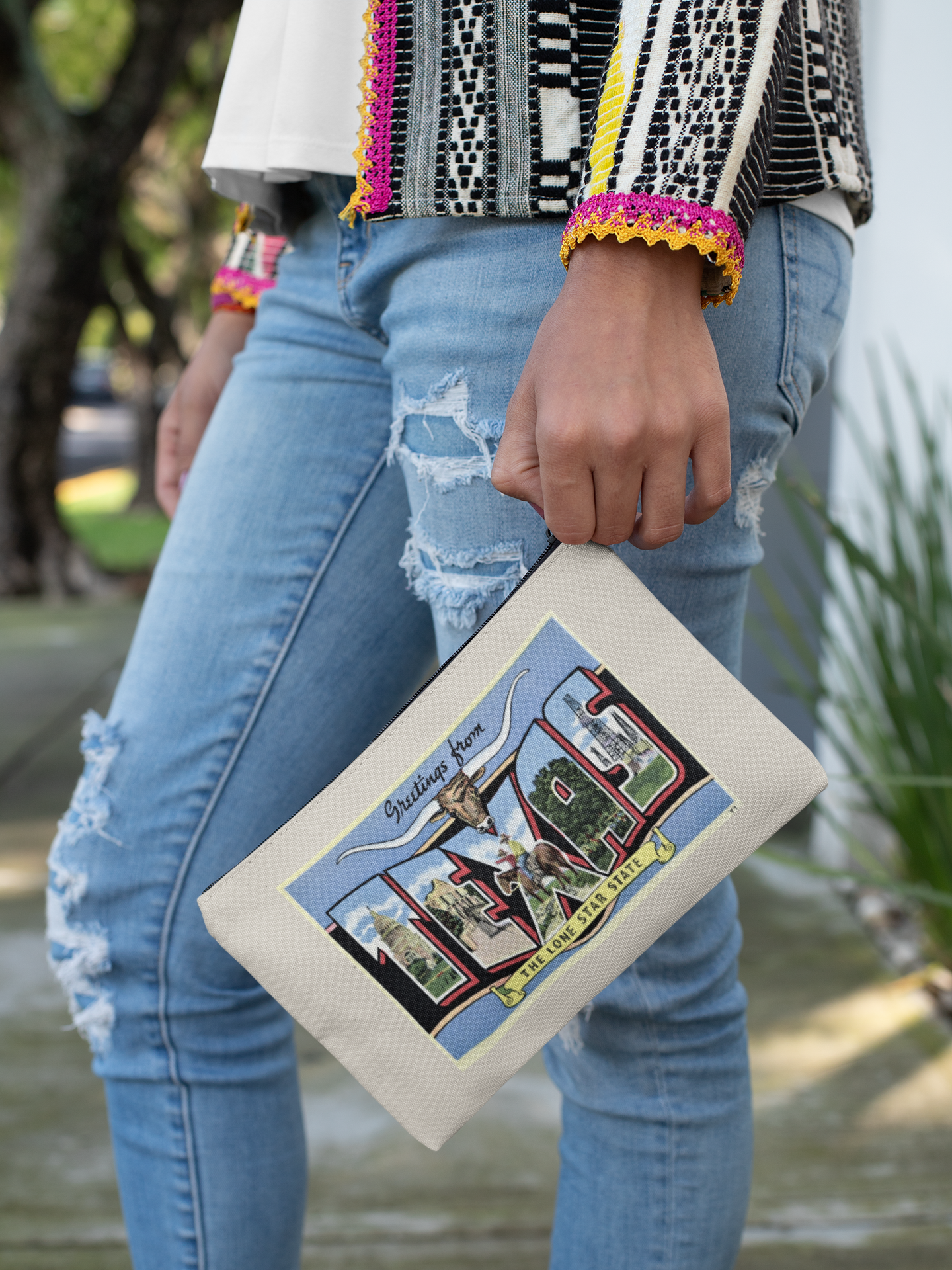 Daisy Mae Designs - Wholesale Pouch - Unisex - San Antonio Texas Postcard Wristlet Zipper Pouch Makeup Bag2