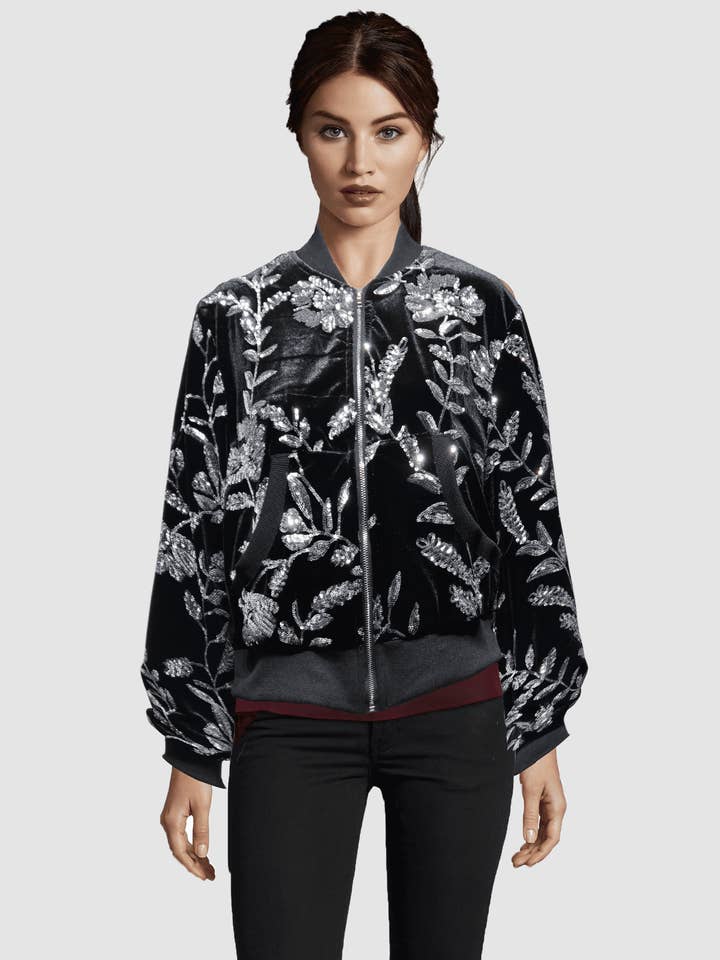 BanBat - Wholesale Jacket - Women's - Bomber jacket with embroidered rhinestones - REF: AN-980036