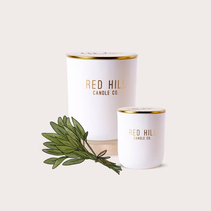 Sage Leaf Candle for wholesale by Red Hill Candle Co.