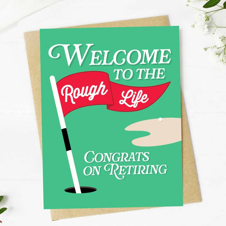 Big Moods - Wholesale Retirement Card - "Welcome to the Rough Life" Golf Retirement Greeting Card