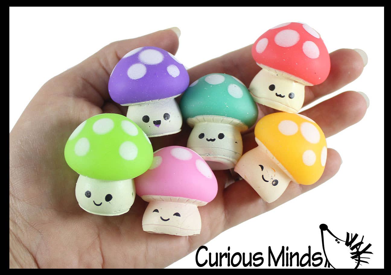 Curious Minds Toys - Wholesale Fidget Toy - Kids - 1 Cute Mushroom Mochi Squishy - Kawaii -  Cute Individually 5