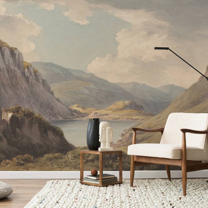 Waldlandschaft Wandbild, Vintage Panorama zum Abziehen und Aufkleben für den Großhandel von SimurgWallArts