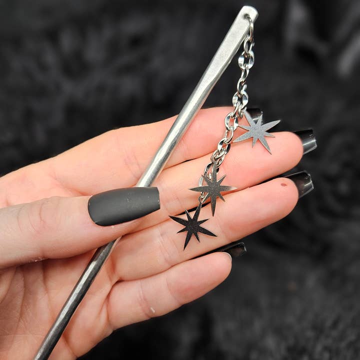 STARS Dangle Hair Stick / Aluminum for wholesale by DARKSTAR MACHINATIONS