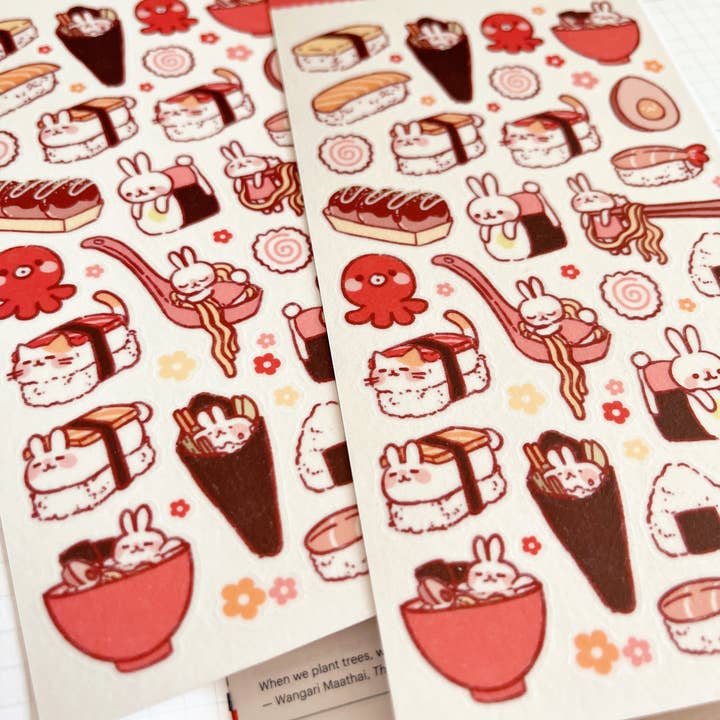 Cherry Rabbit - Wholesale Sticker - Sushi & Rabbits Sticker Sheet no.0254