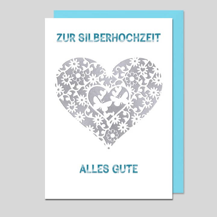Silver Wedding Card UK-35059 for wholesale by Michel-Verlag GmbH