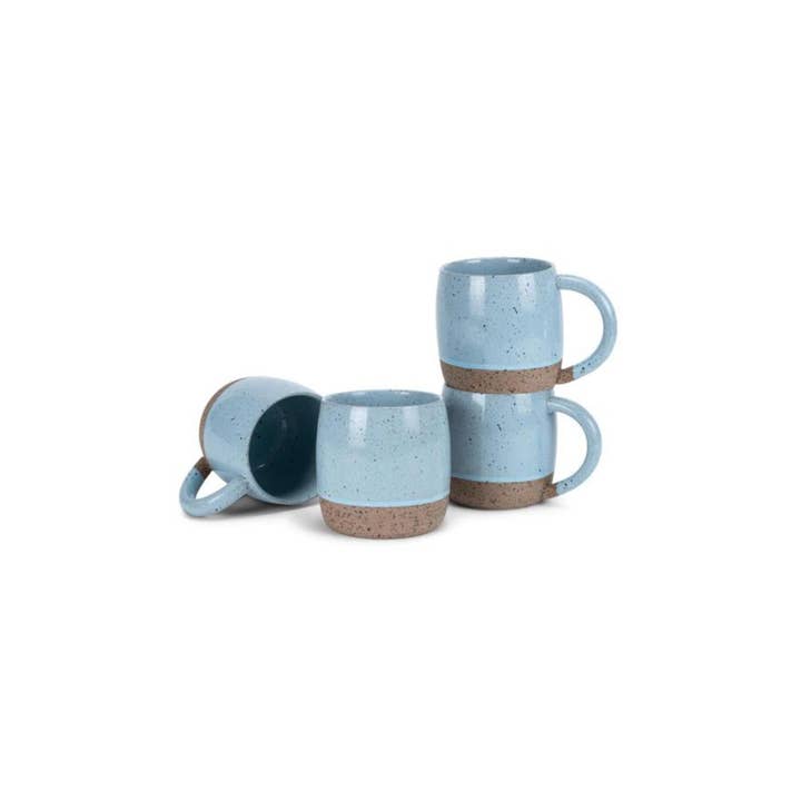 EAST AVENUE - Wholesale Coffee Mug - Mug 4-Pack 17 Oz Blue Speckled RawBottom