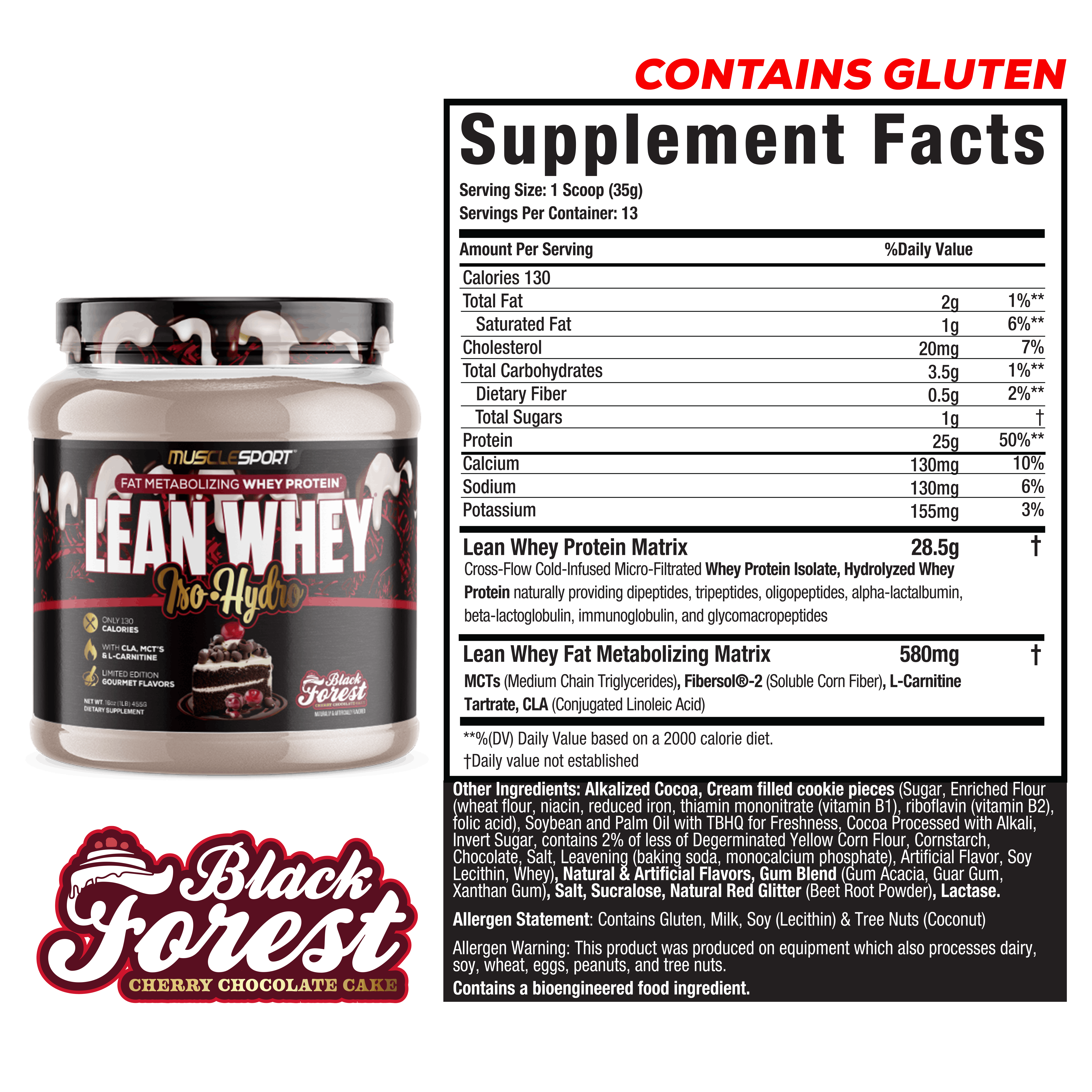 MuscleSport - Wholesale Protein/Superfood Powder - Lean Whey™ Iso Hydro Gourmet Protein 1lb14