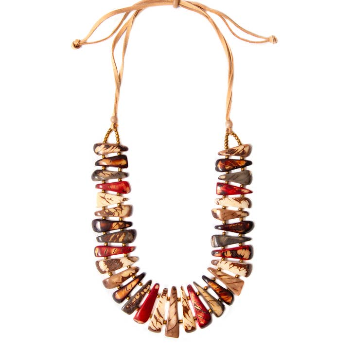 Organic Tagua Jewelry - Wholesale Beaded/Pearl Necklace - Ursula Necklace10