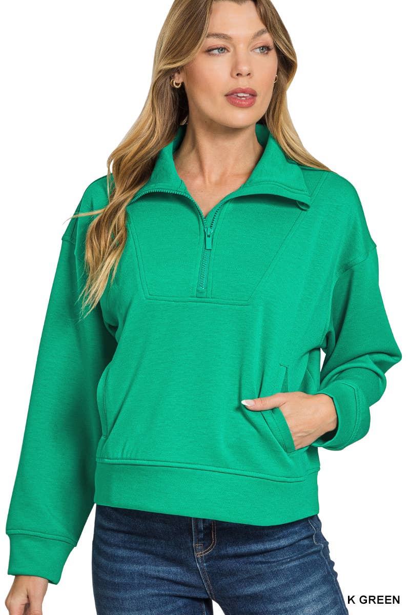 Vanilla Monkey - Wholesale Sweatshirt - Women's - Scuba Half Zip Pullover3