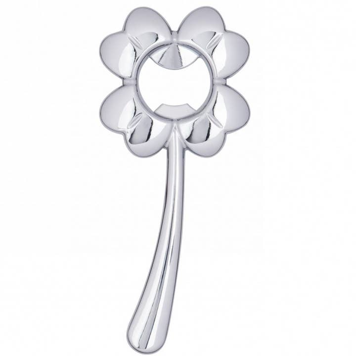 Quadrifoglio Flower Bottle Opener Chrome for wholesale by Casa Bugatti
