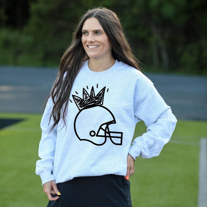 Football Princess Crewneck Sweatshirt Helmet Crown Crew for wholesale by Friday Night Wives