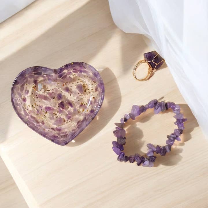Resin Gemstone Heart Bowl Jewellery Set for wholesale by Crystolver (We Cover All Import Fees)