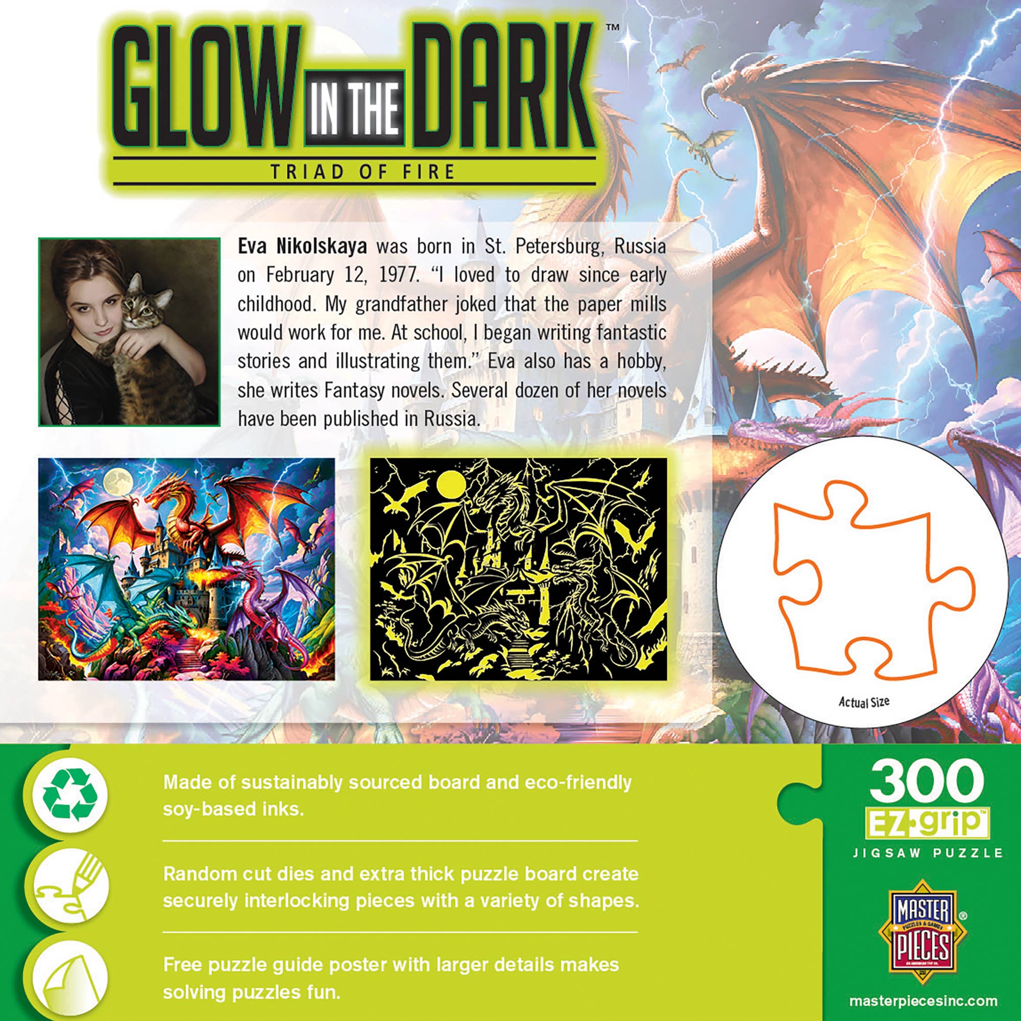 Masterpieces Puzzles - Wholesale Puzzle - Adult - Glow in the Dark - Triad of Fire 300 Piece EZ Grip Jigsaw Puzzle2
