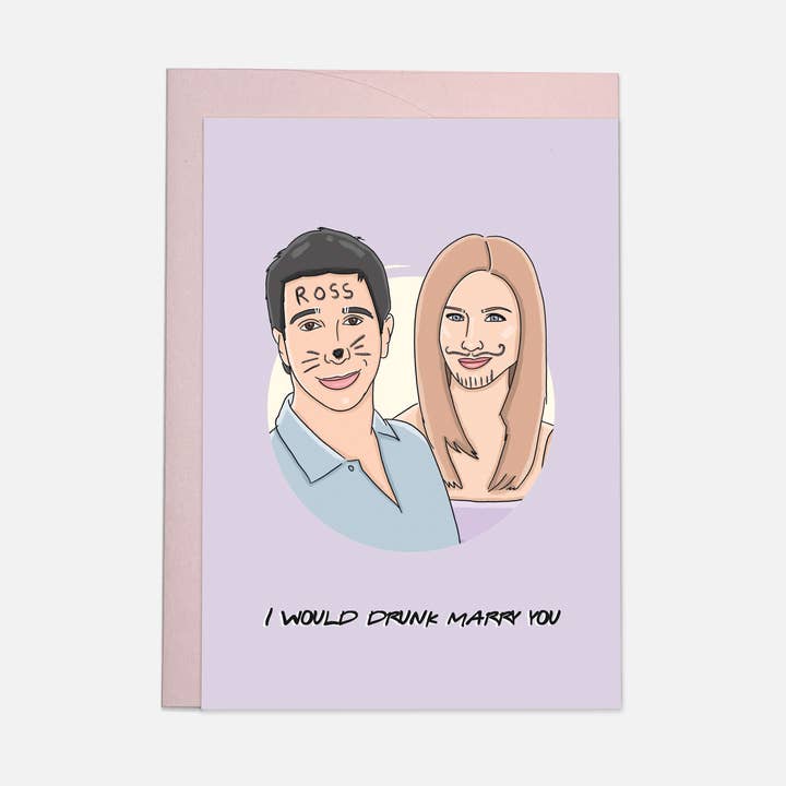 Drunk Marry greeting card for wholesale by Kaart Blanche